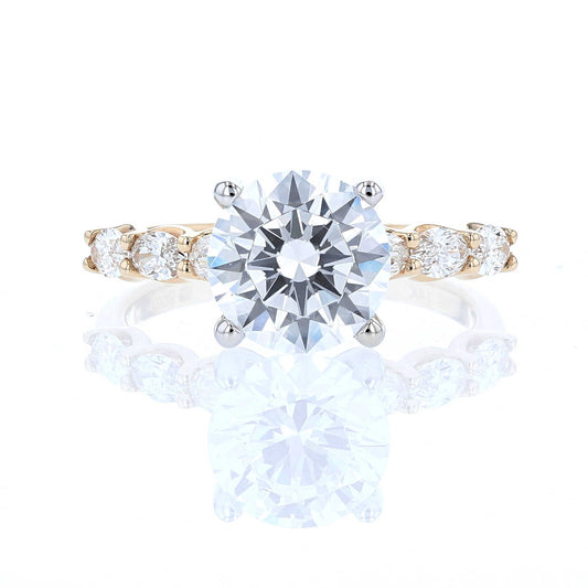 Oval Diamond Band Engagement Ring