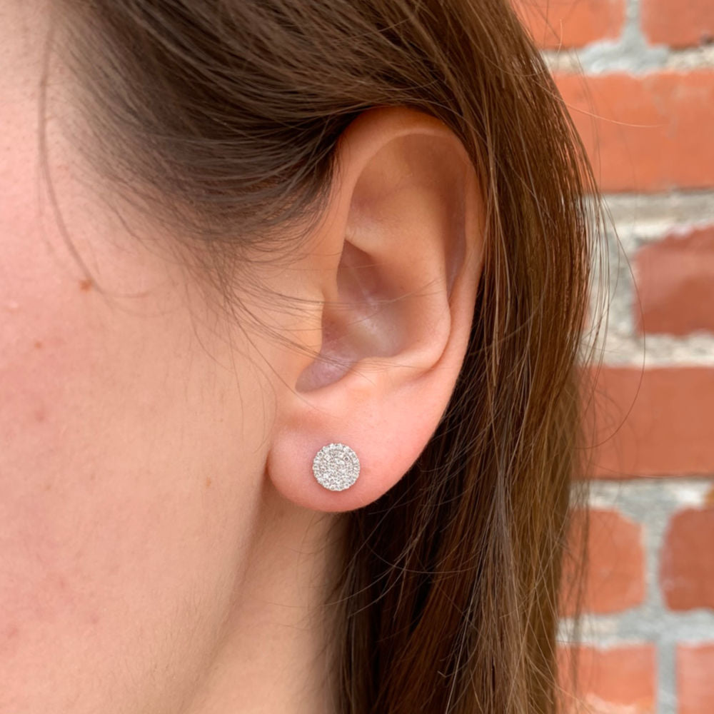Pave Diamond Button Studs