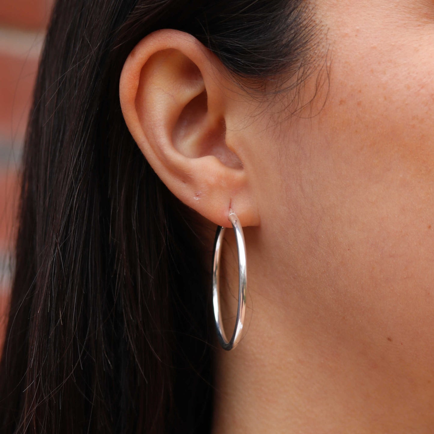 40 mm Sterling Silver Hoop Earrings