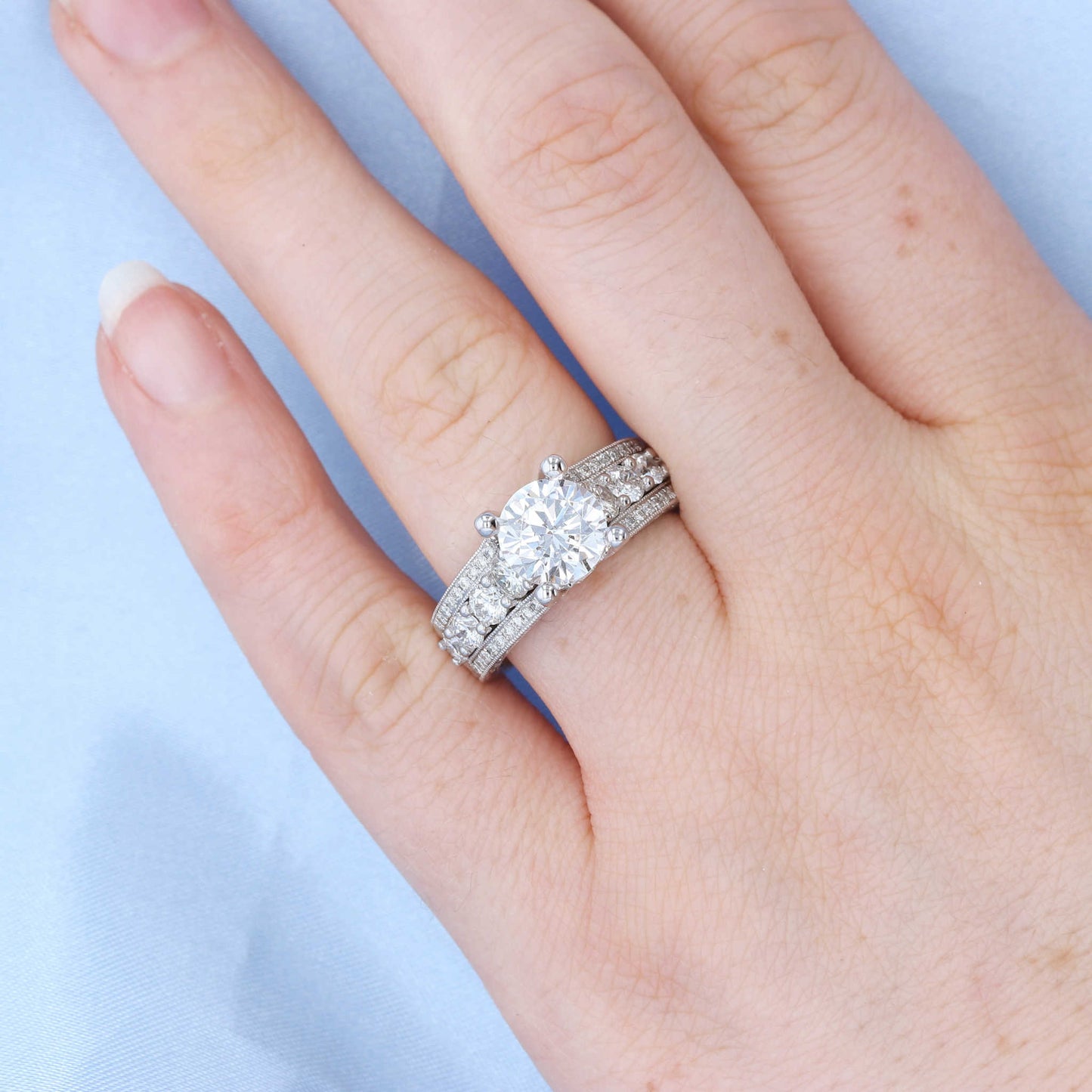 Bold Engraved Surprise Diamond Ring