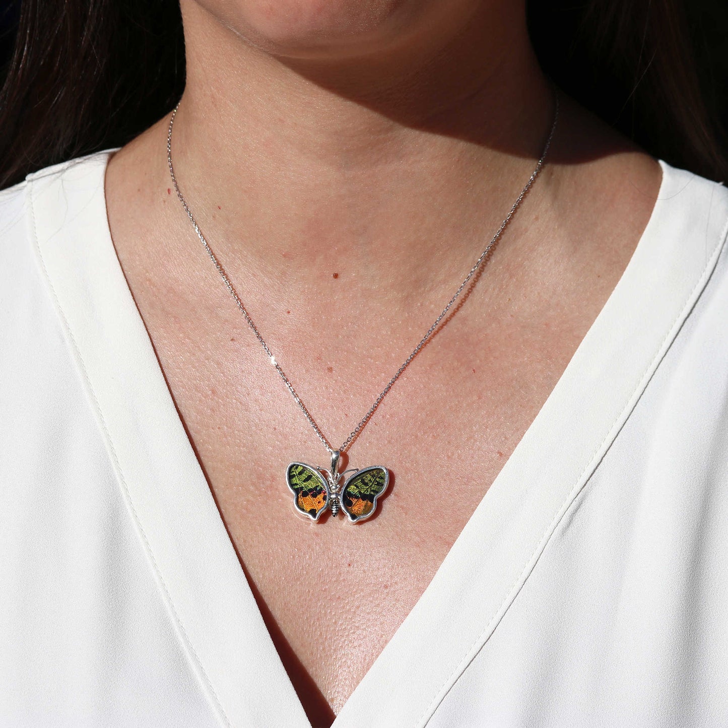 Petite Butterfly Wing Pendant | Sunset Moth