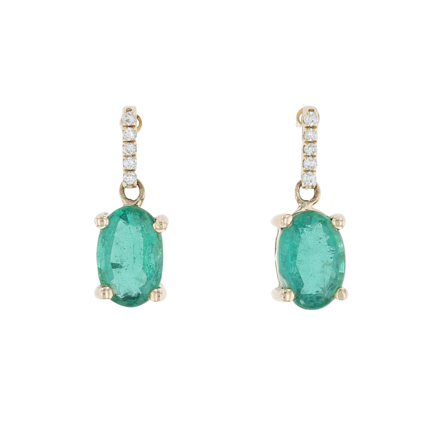 Emerald & Diamond Dangle Earrings