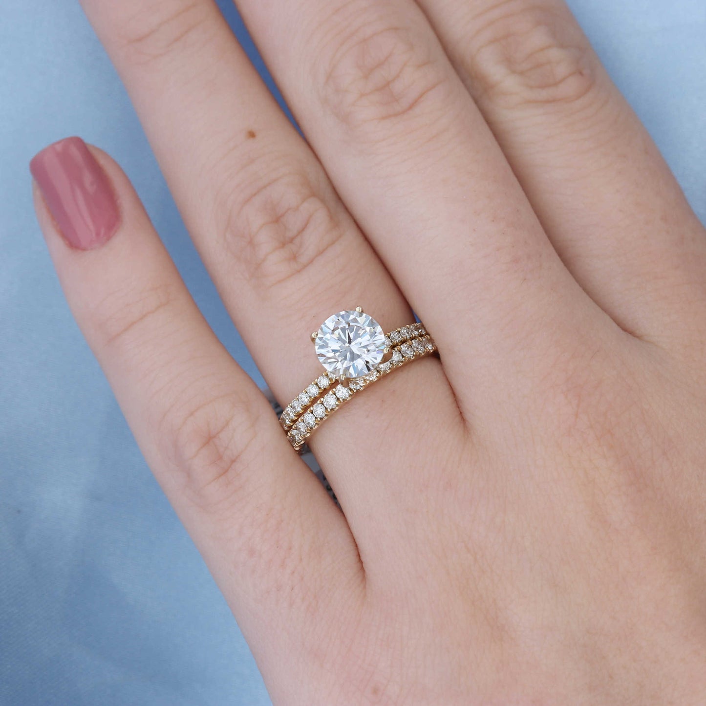 Yellow Gold Diamond Straight Band