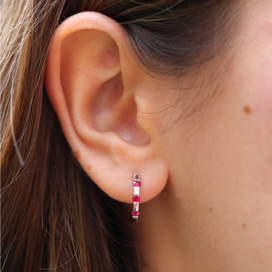 Ruby Hoop Earrings