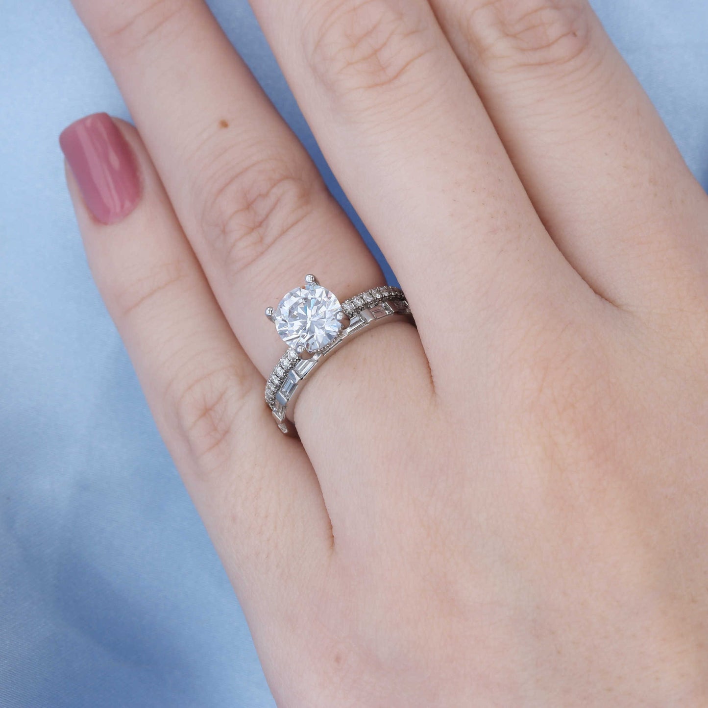 1/2 Carat Diamond East West Baguette Band