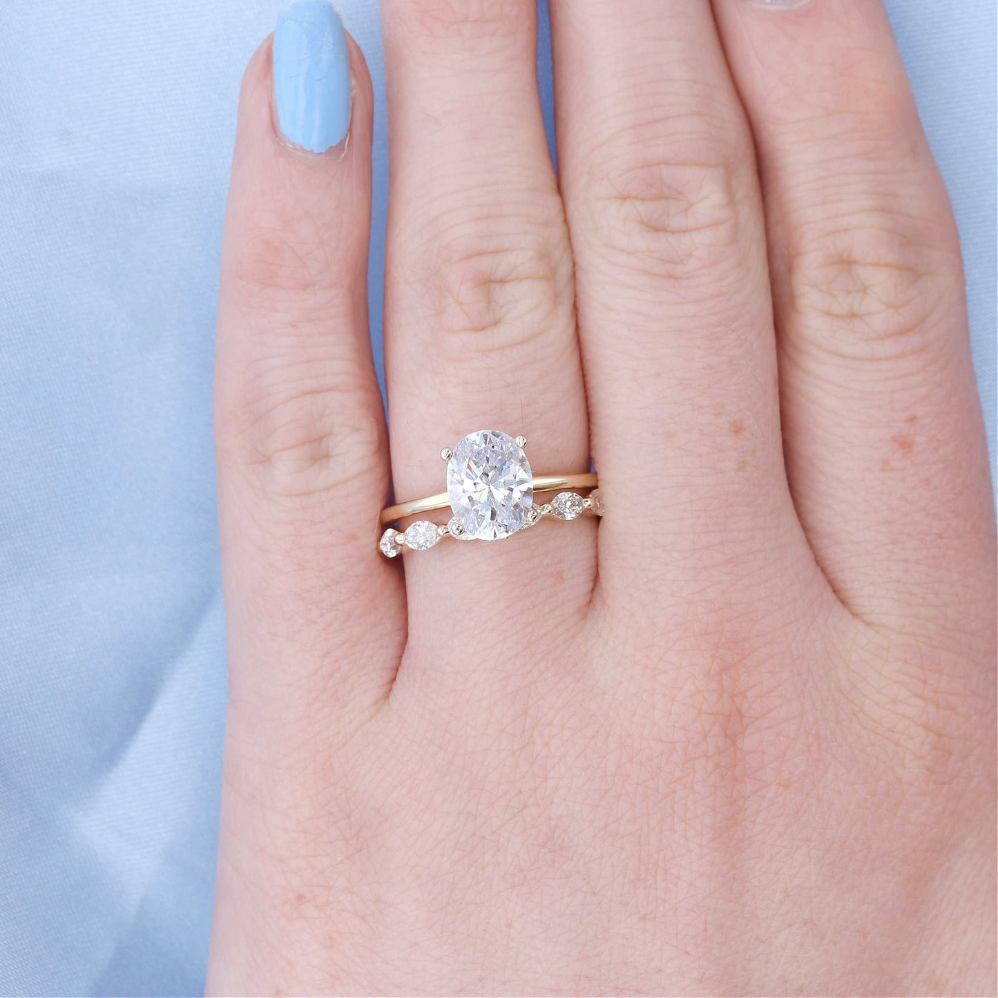 Yellow Gold Marquise Diamond Floating Band