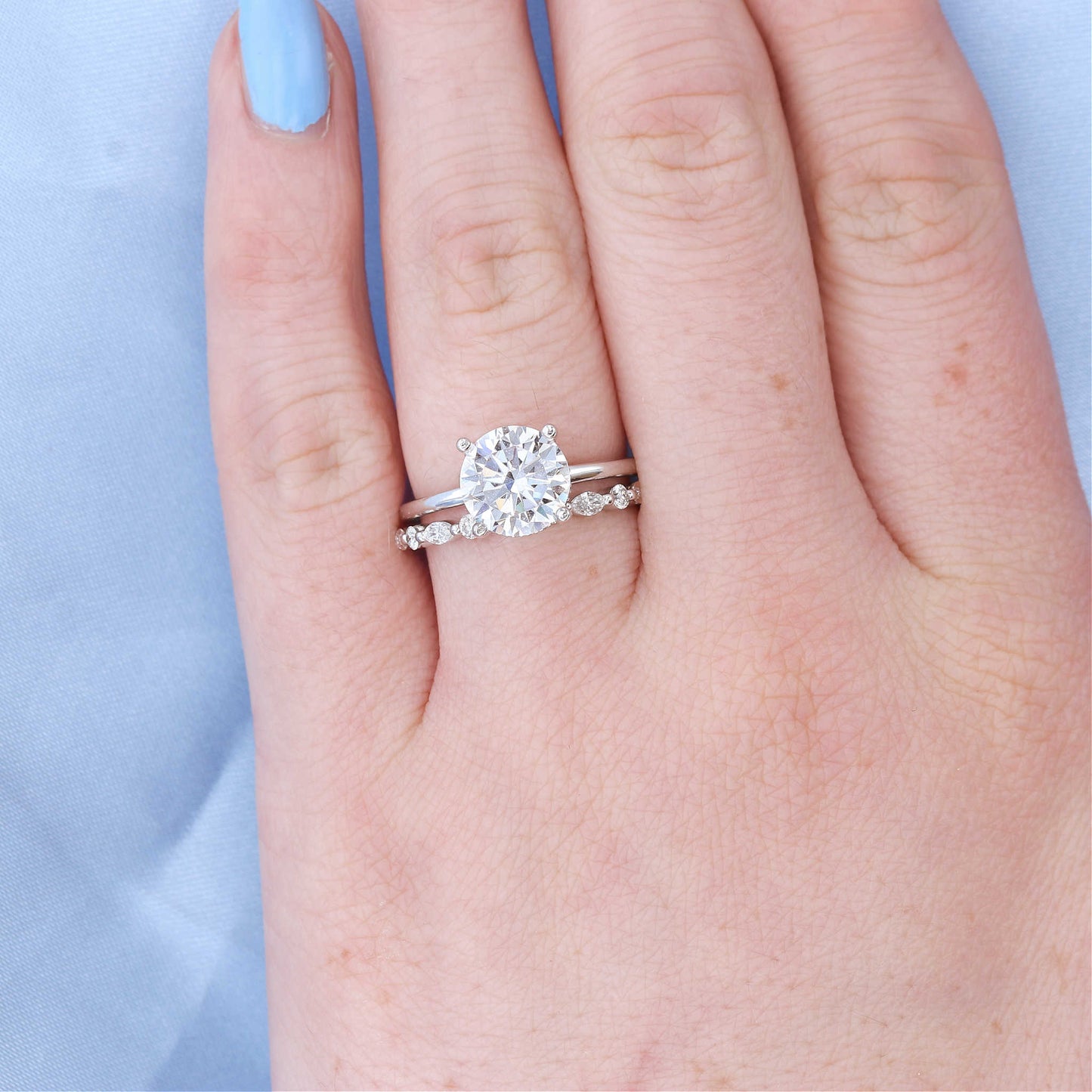 Marquise & Round Diamond Floating Band