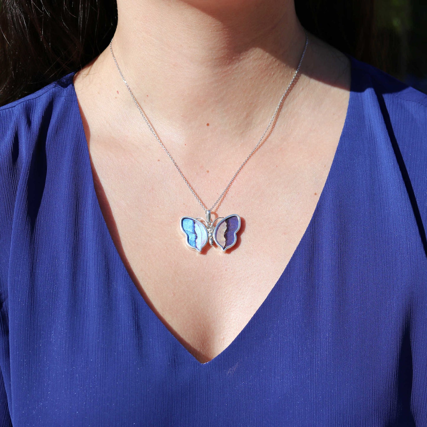 Small Butterfly Wing Pendant | Morpho