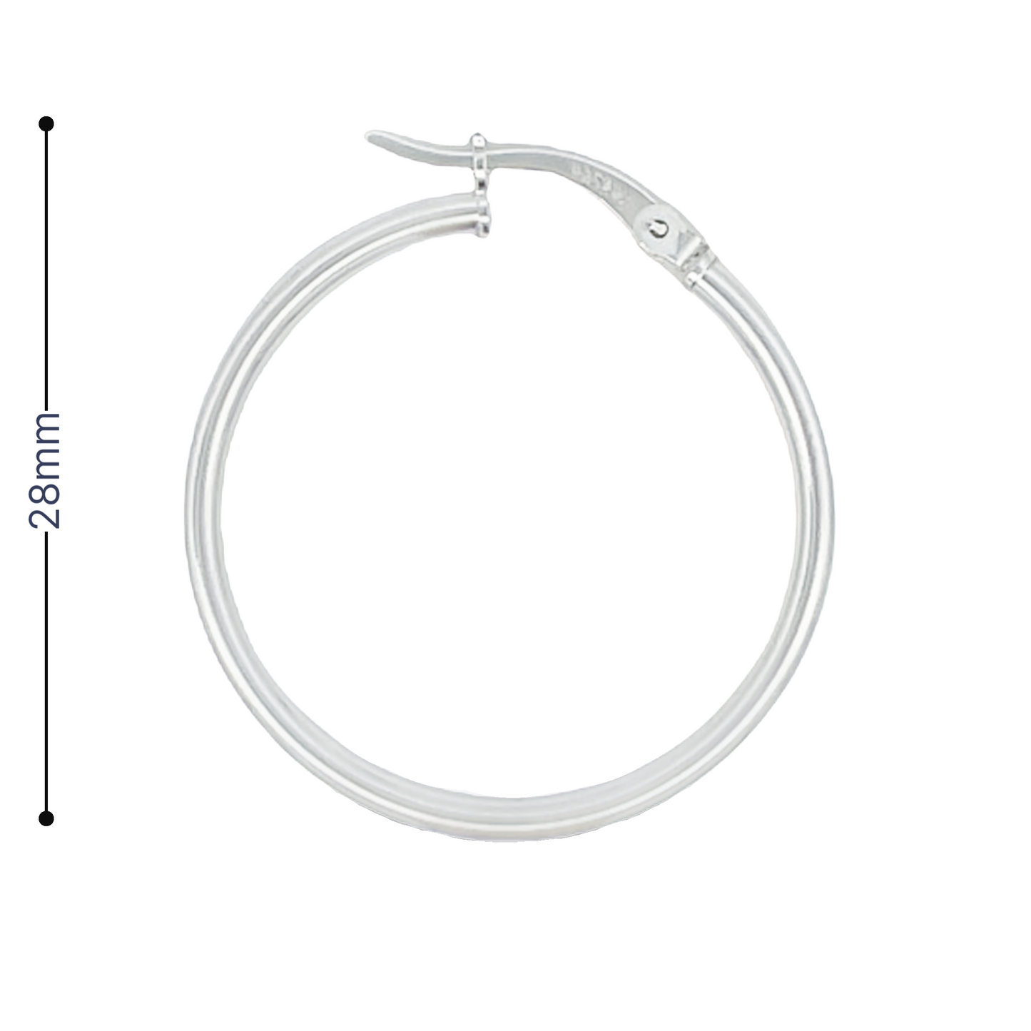 28 mm Sterling Silver Hoop Earrings