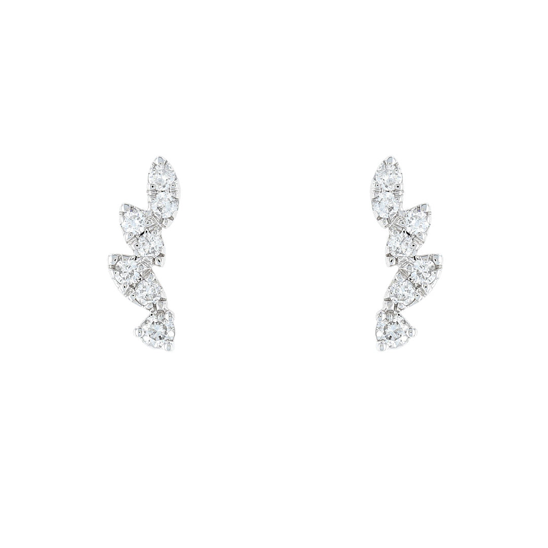 White Gold Diamond Climber Earrings