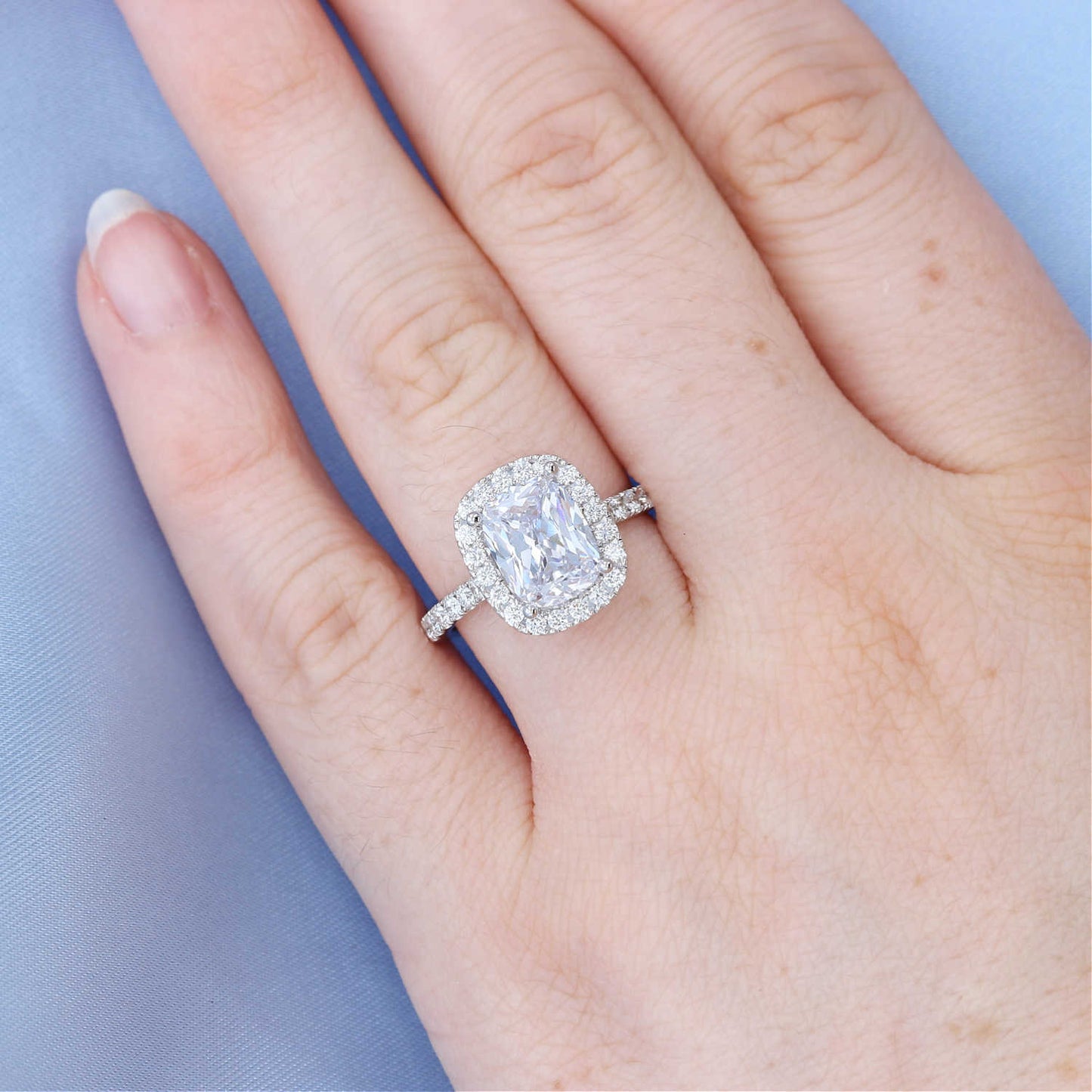 Cushion Halo Diamond Engagement Ring
