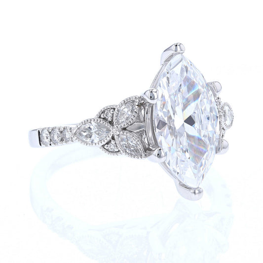 Vintage Style Marquise Engagement Ring