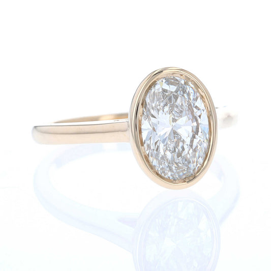 Oval Lab Diamond Bezel Solitaire Ring