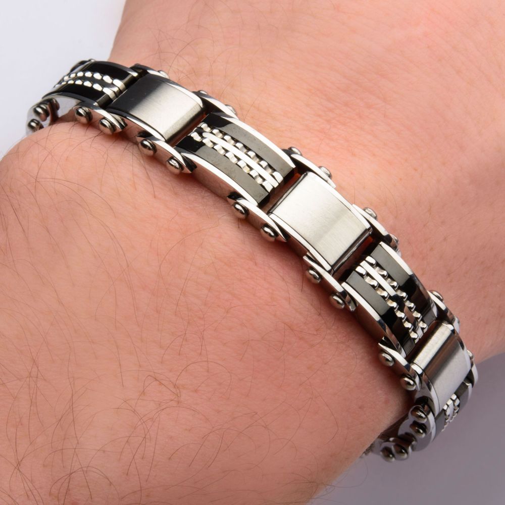 Black Steel Reversable Bracelet