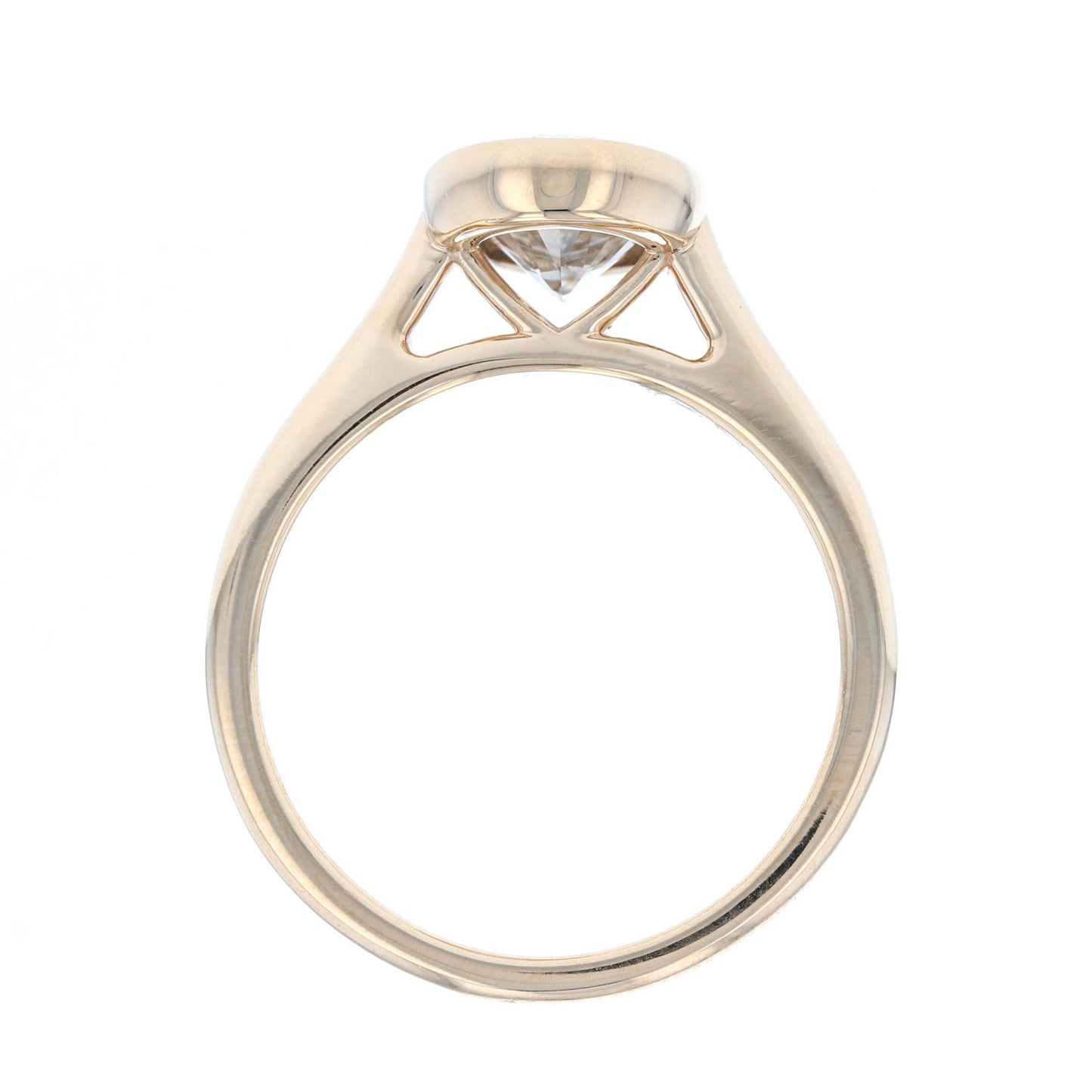 Oval Lab Diamond Bezel Solitaire Ring