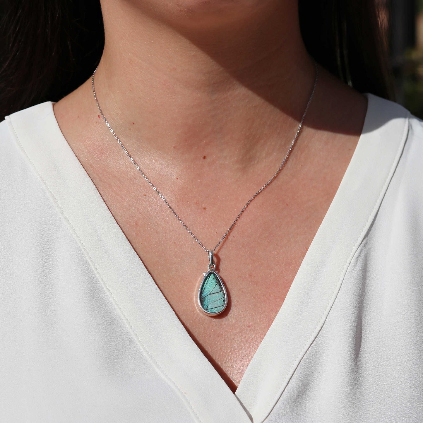 Prepona Butterfly Wing Pendant | Sterling Silver