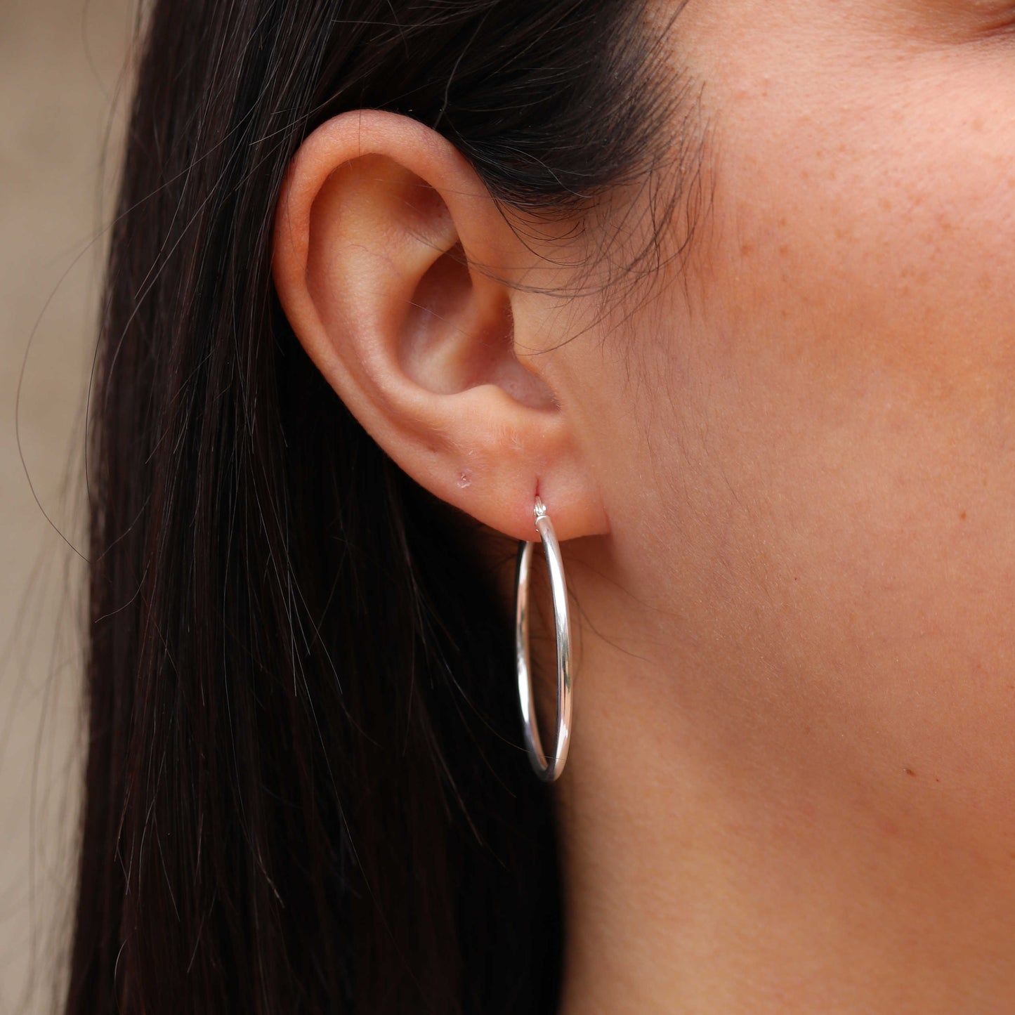 35 mm Sterling Silver Hoop Earrings