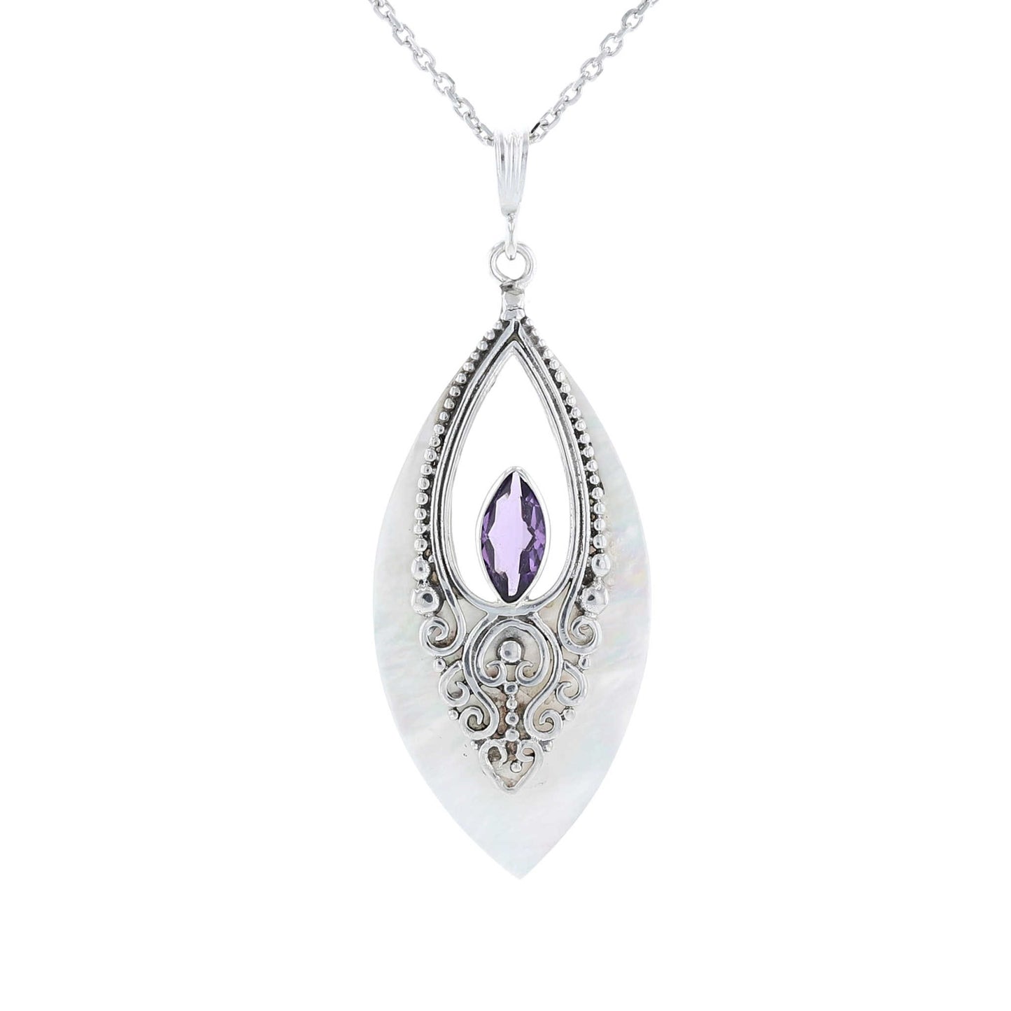 Mother of Pearl & Amethyst Necklace