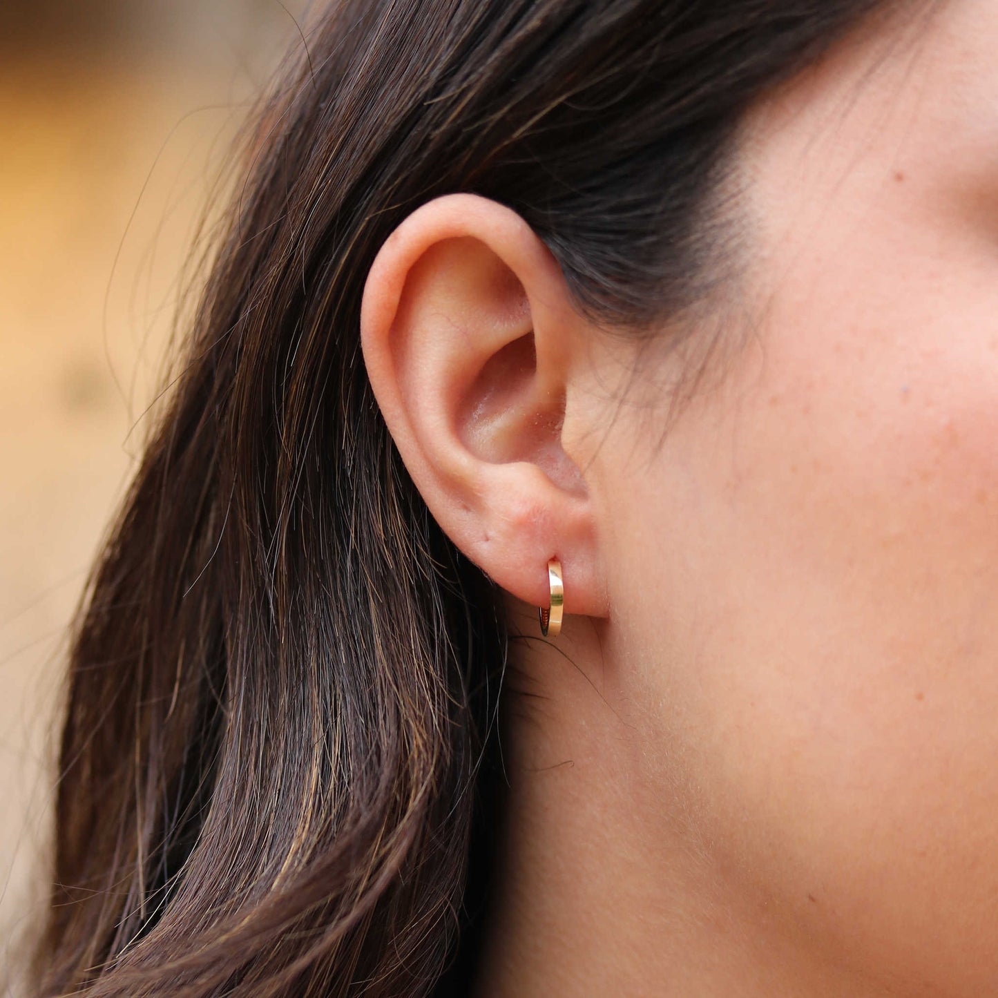 Yellow Gold Huggie Hoop Earrings