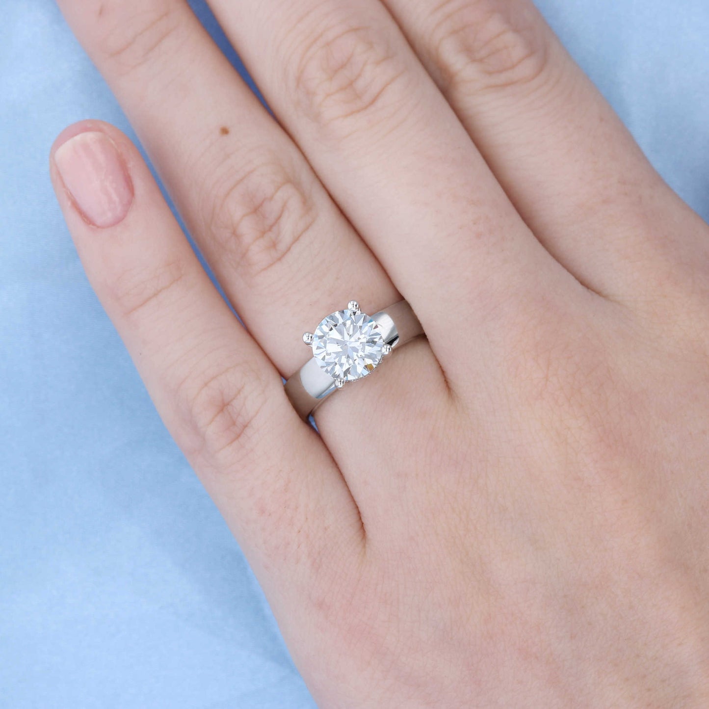 5mm Wide Solitaire Engagement Ring