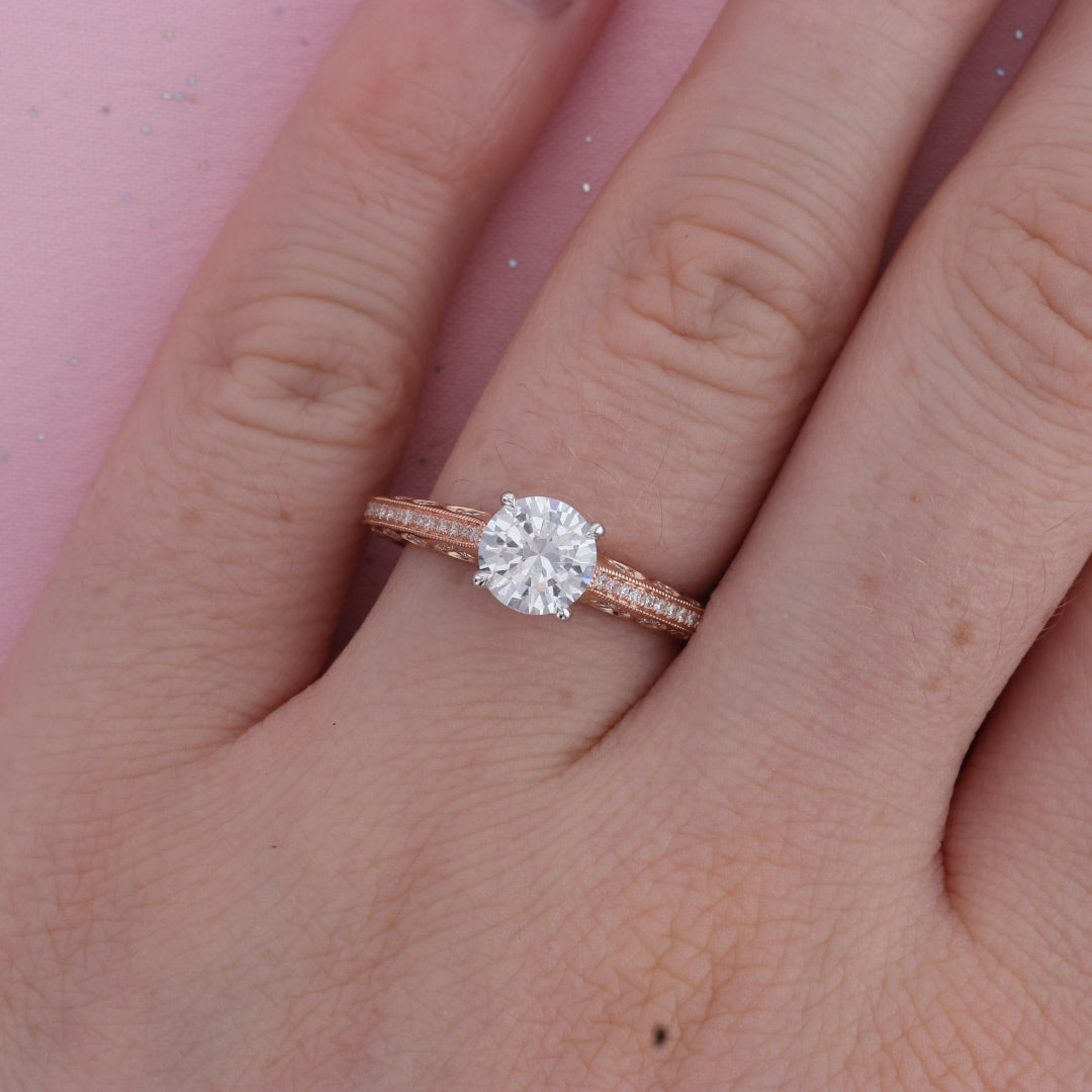 Rose Gold Diamond Peekaboo Engagement Ring
