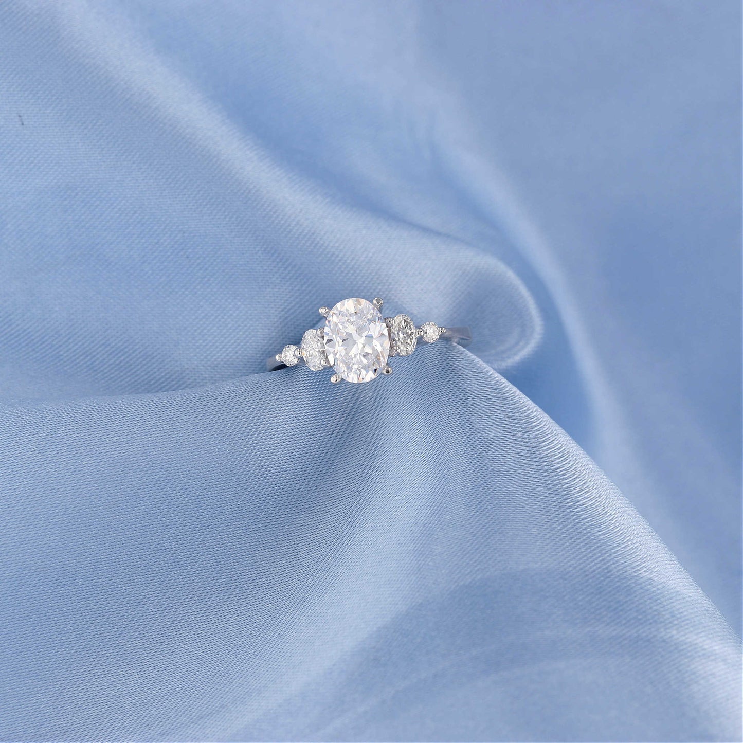 5 Stone Oval Diamond Engagement Ring