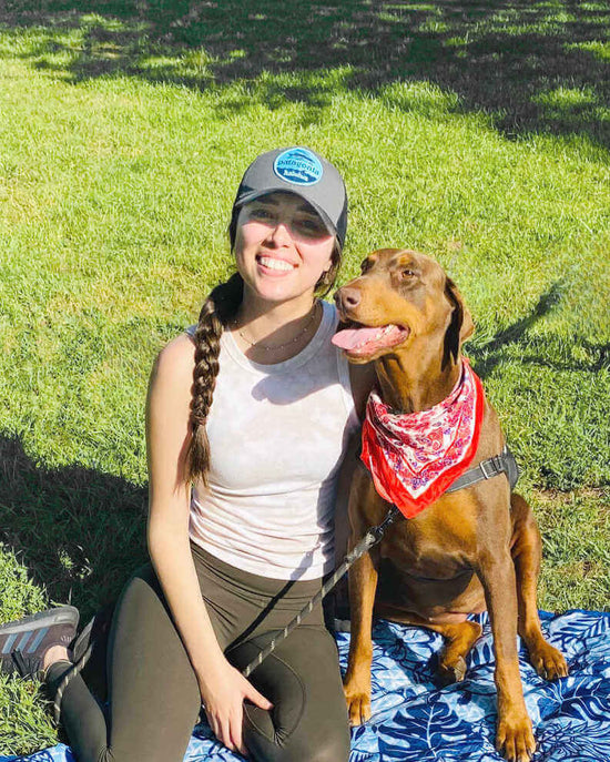 Adrianna Hernandez with her dog