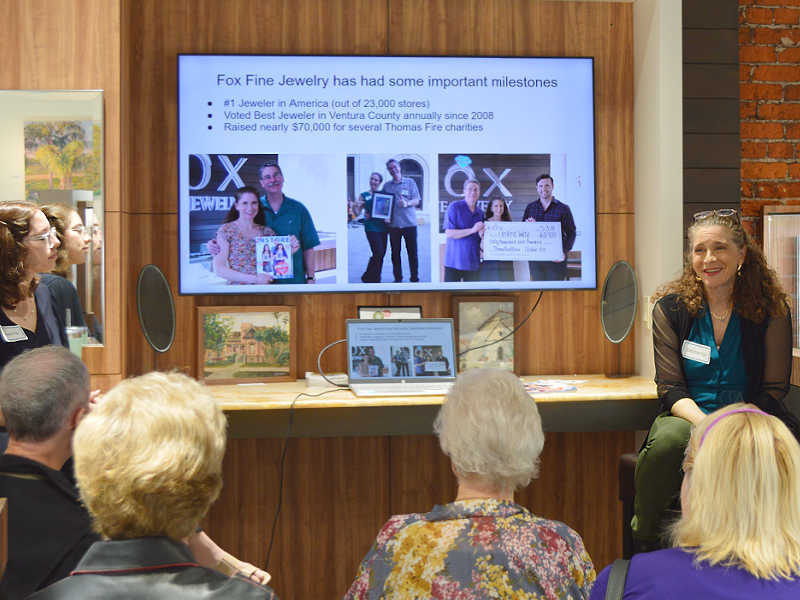 Debbie and Karen Fox Presenting during the Backstage with Fox Fine Jewelry event