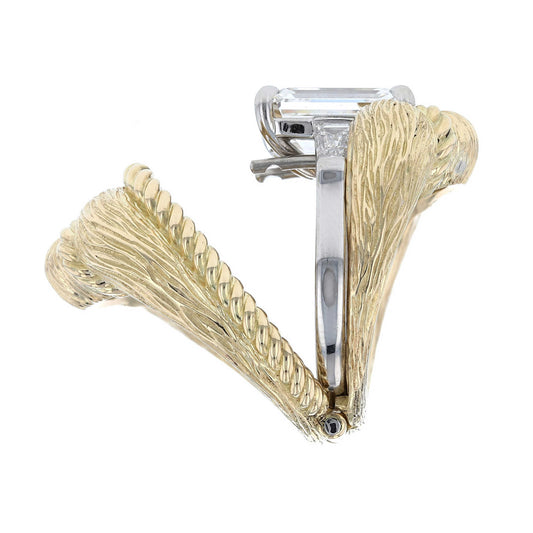 Convertible Diamond Engagement Ring Jacket opening to reveal the ring inside