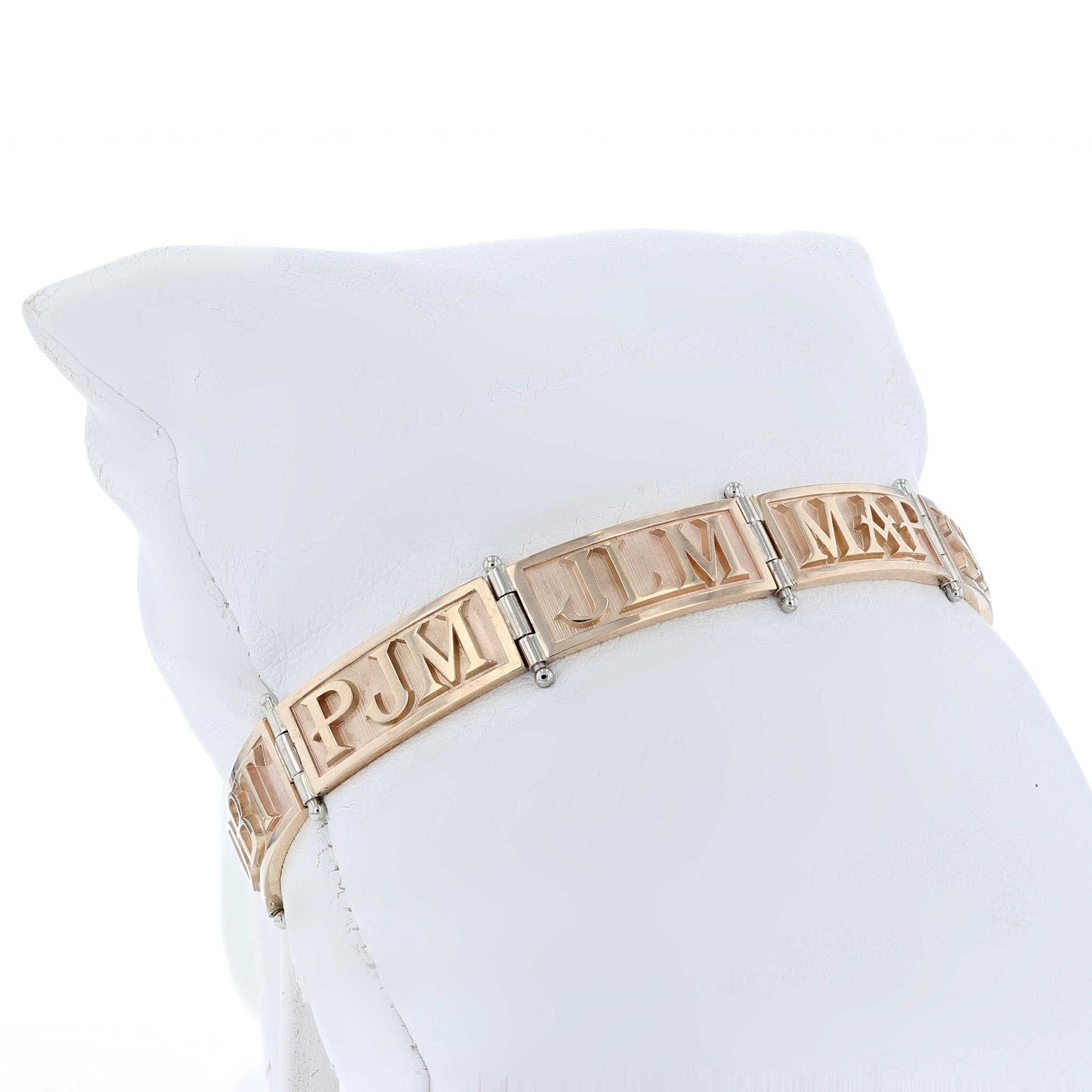 Two Tone Initial Panel Bracelet