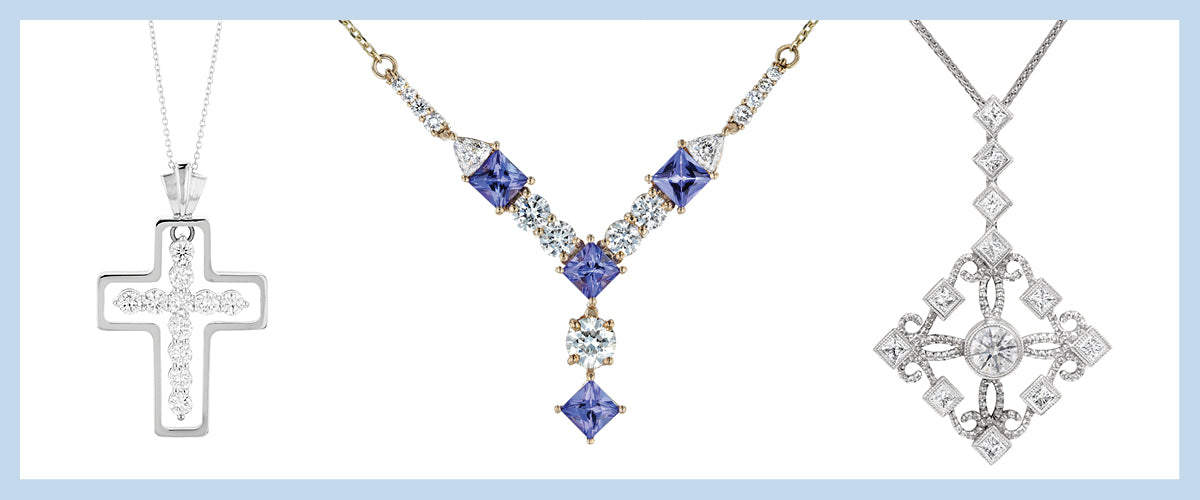 three custom made necklaces