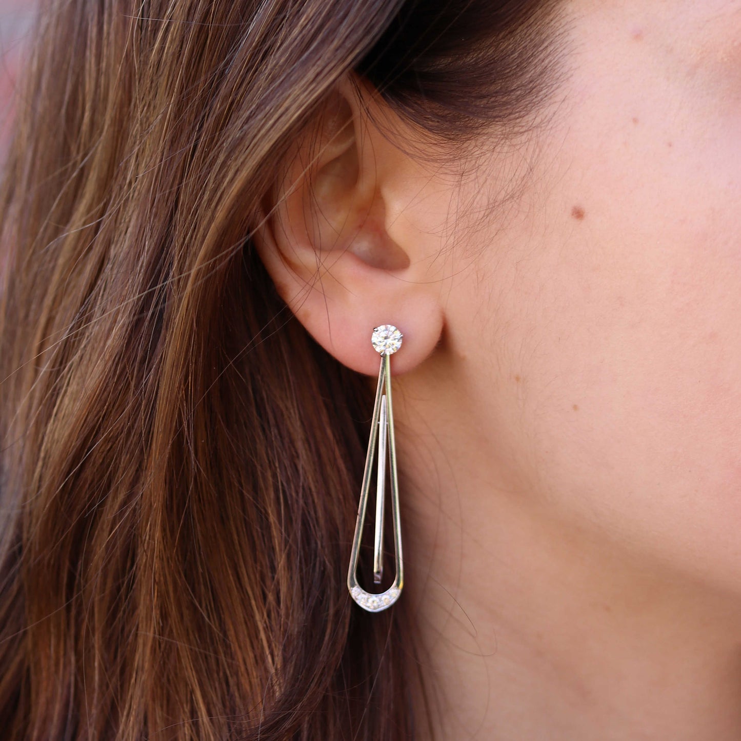 White Gold Teardrop Dangle Earring Jackets