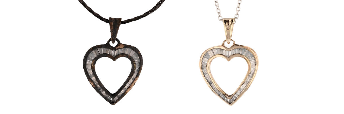 restoration of a fire damaged necklace