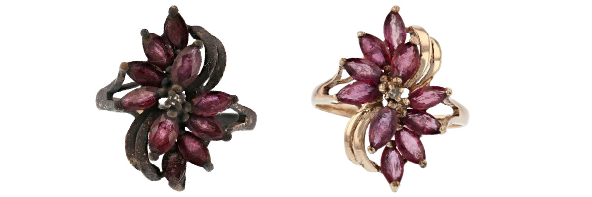 restoration of a fire damaged ruby ring