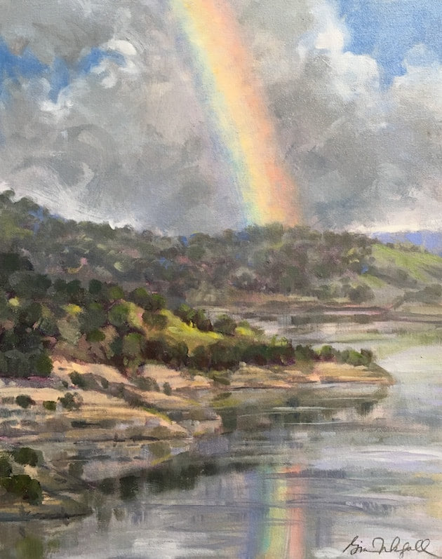 Rainbow / Lake Casitas by Gina Niebergall