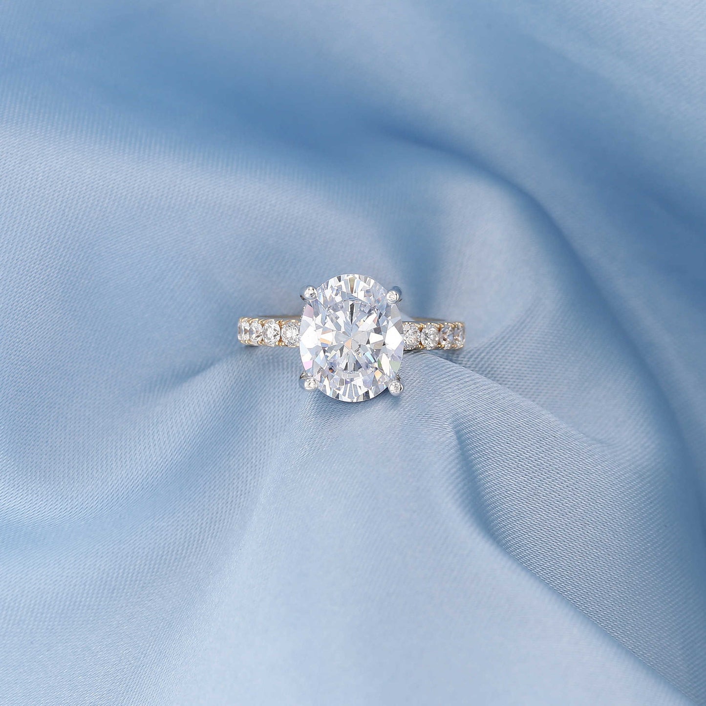 Yellow Gold Oval Diamond Engagement Ring