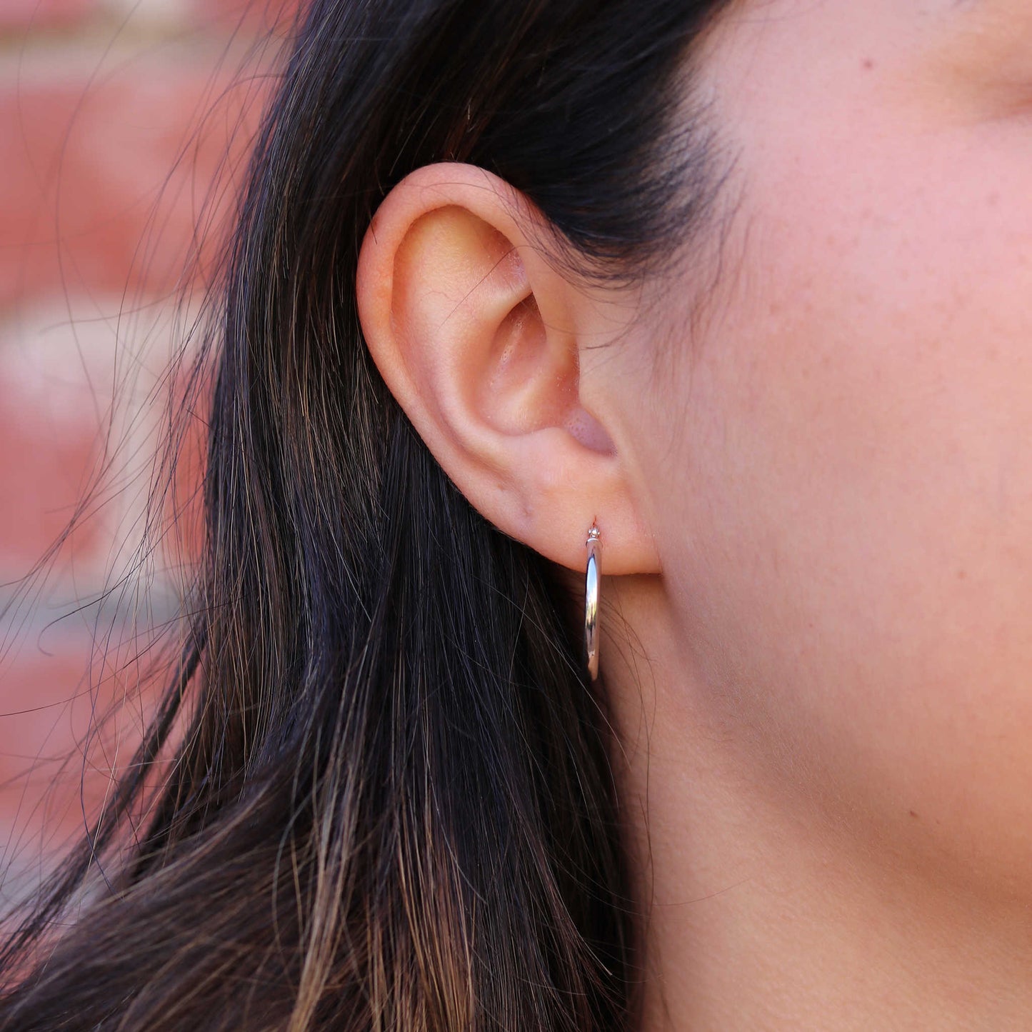 White Gold 20 mm Hoop Earrings