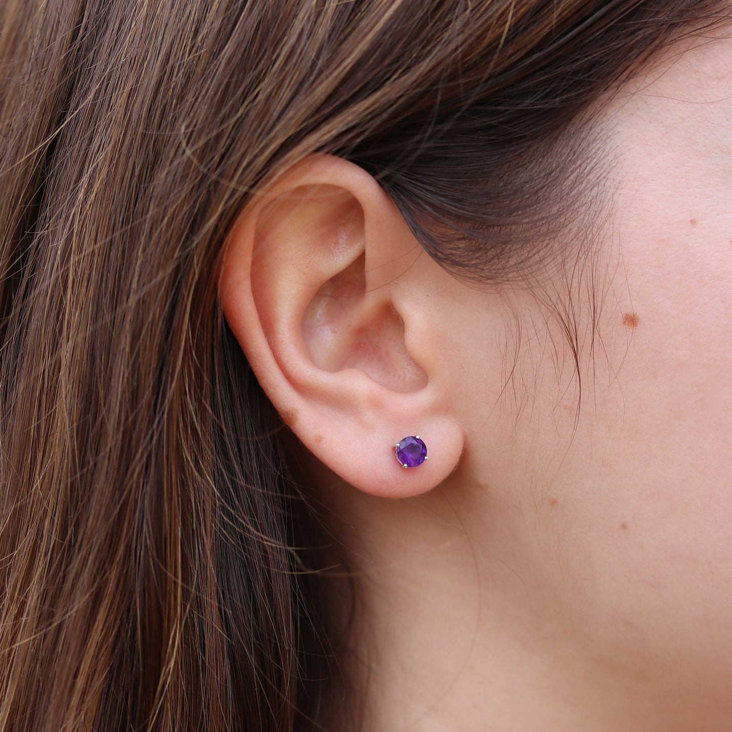 5 mm Round Amethyst Stud Earrings