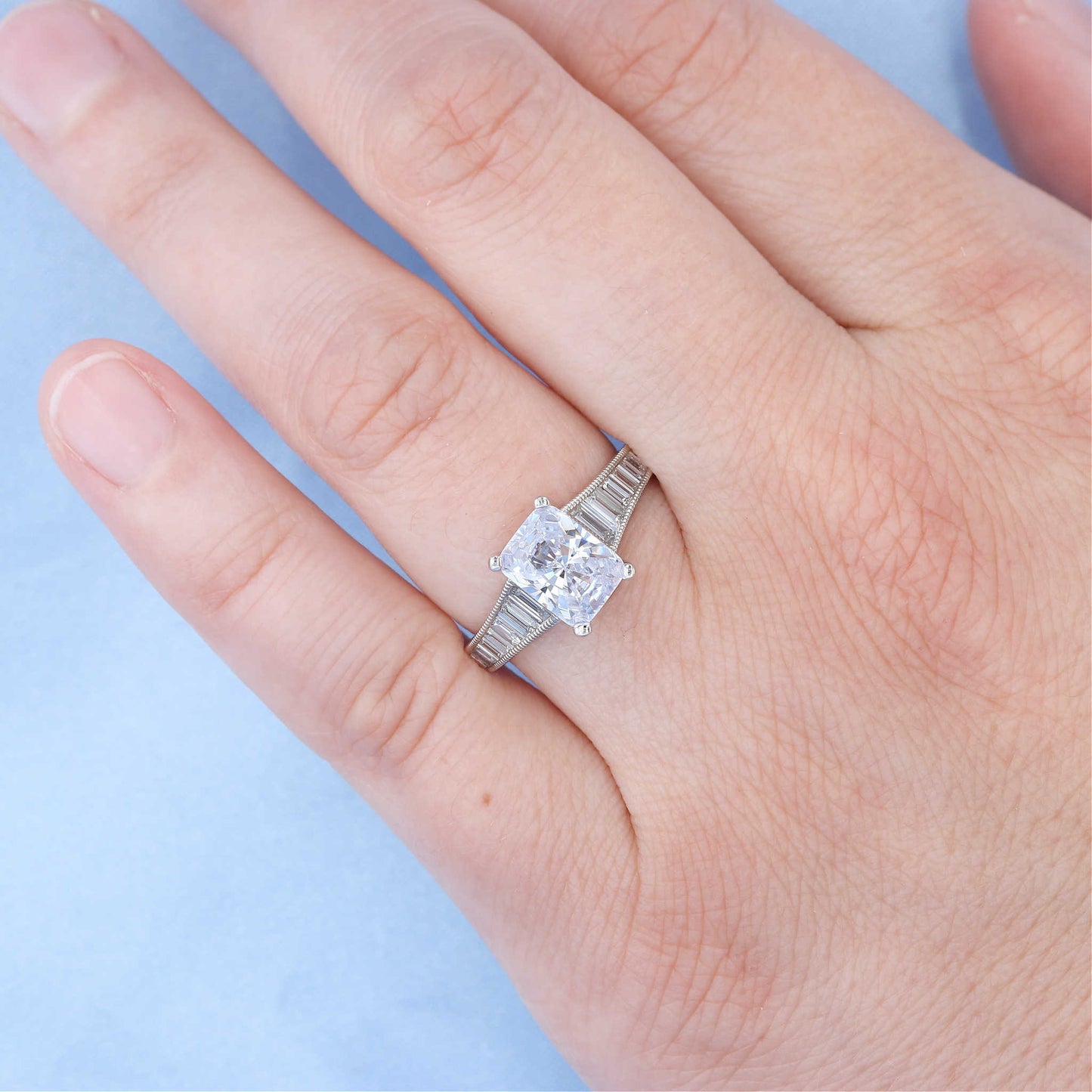 Tapered Baguette Diamond Engagement Ring