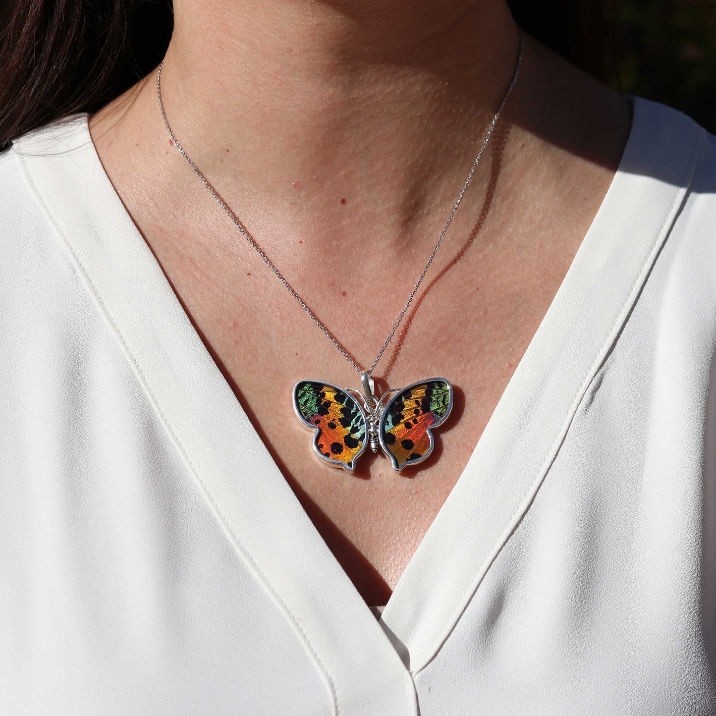 Medium Butterfly Wing Pendant | Sunset Moth