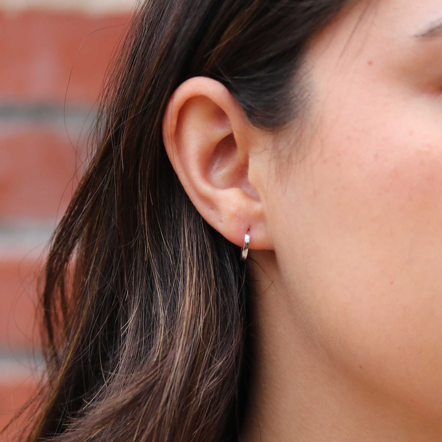 White Gold Huggie Hoop Earrings