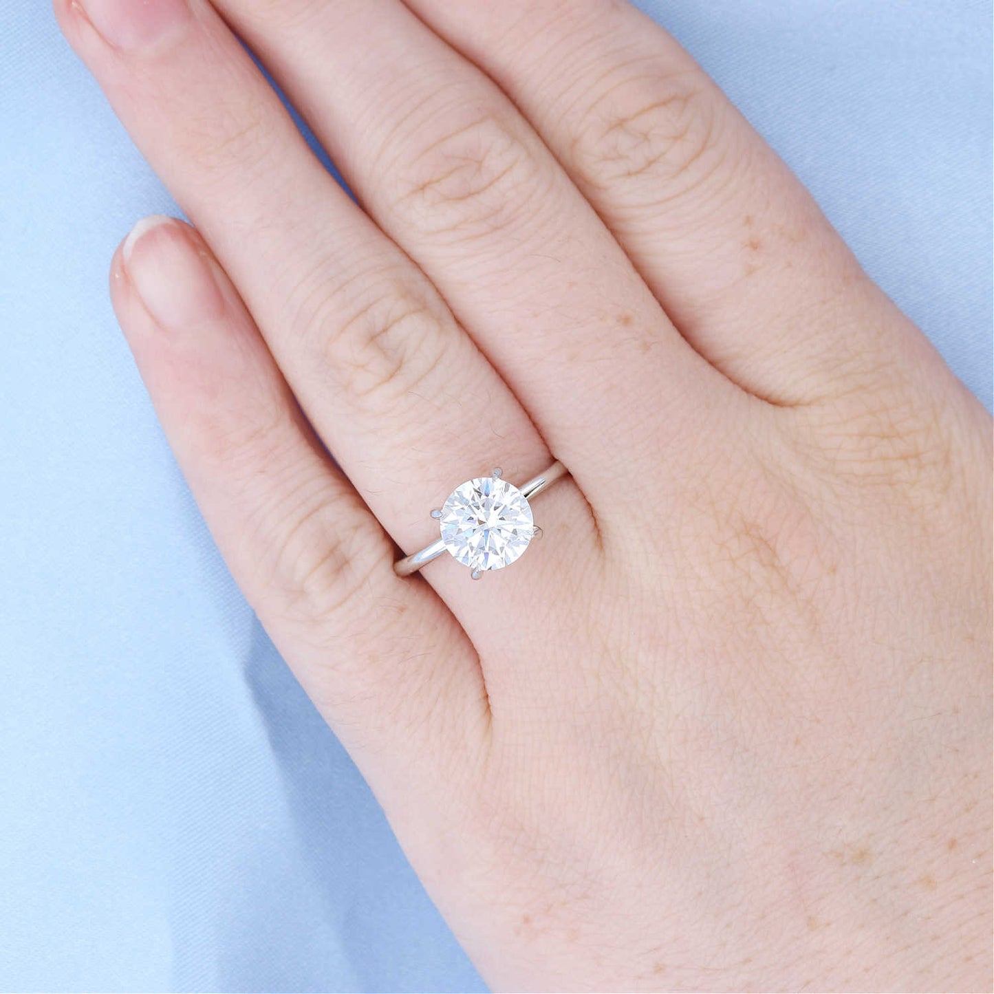 Solitaire Hidden Halo Engagement Ring
