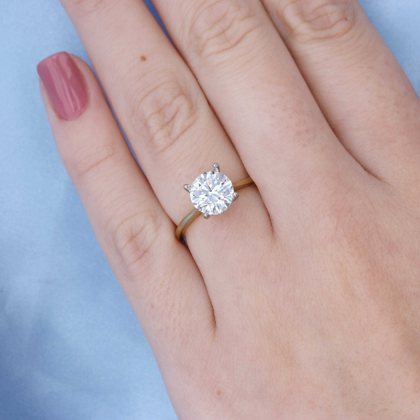 Yellow Gold Hidden Halo Engagement Ring