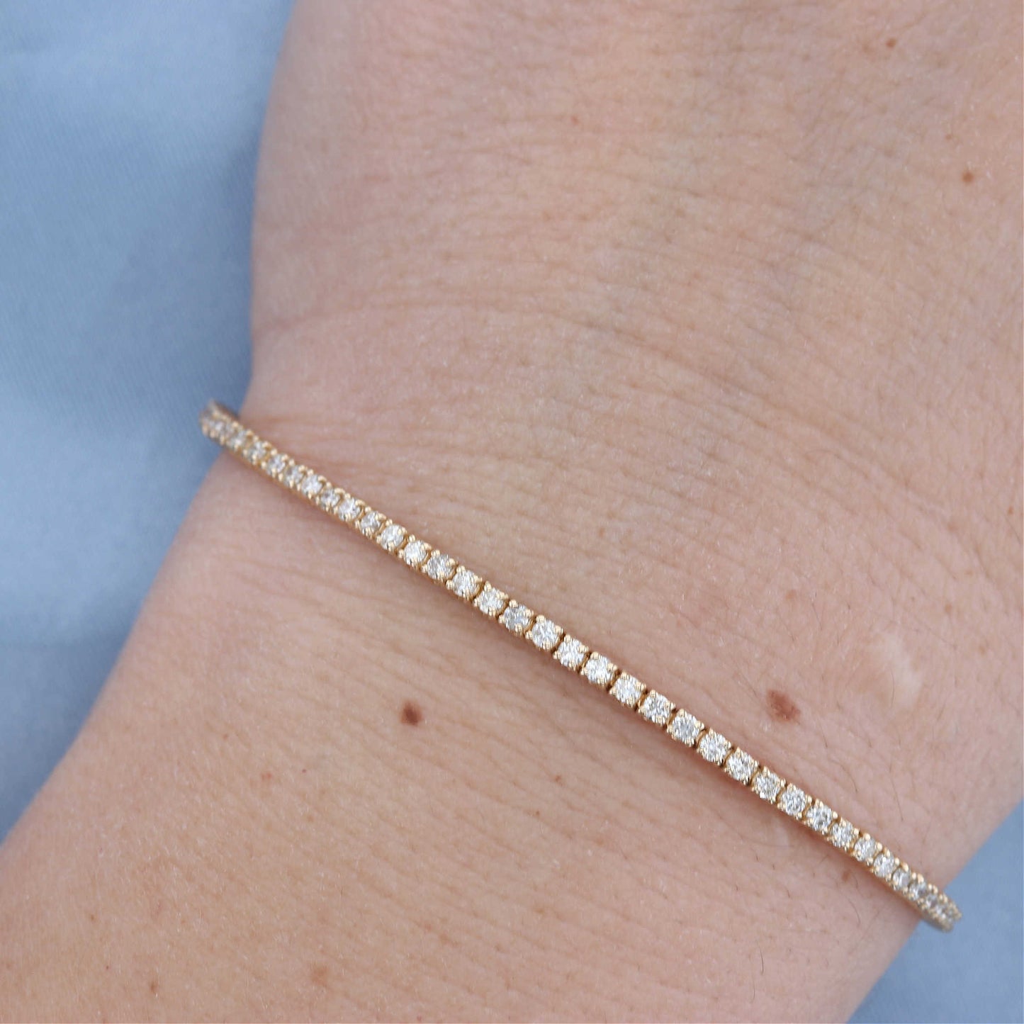2.0 Carat Yellow Gold Diamond Tennis Bracelet