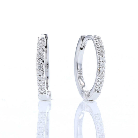 Petite White Gold Diamond Huggie Earrings