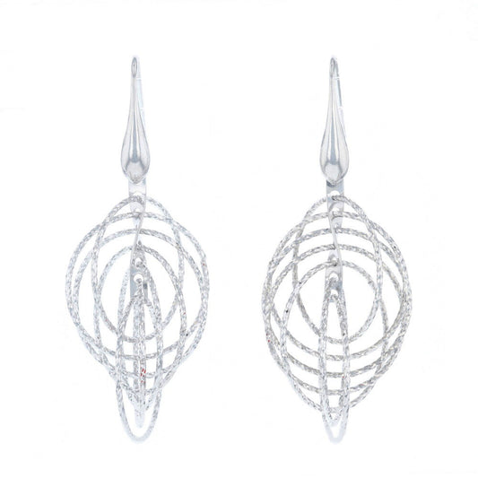 Sterling Silver Circle Motion Earrings