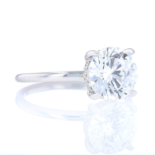 Solitaire Hidden Halo Engagement Ring