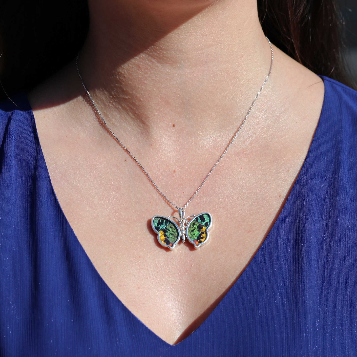 Small Butterfly Wing Pendant | Sunset Moth