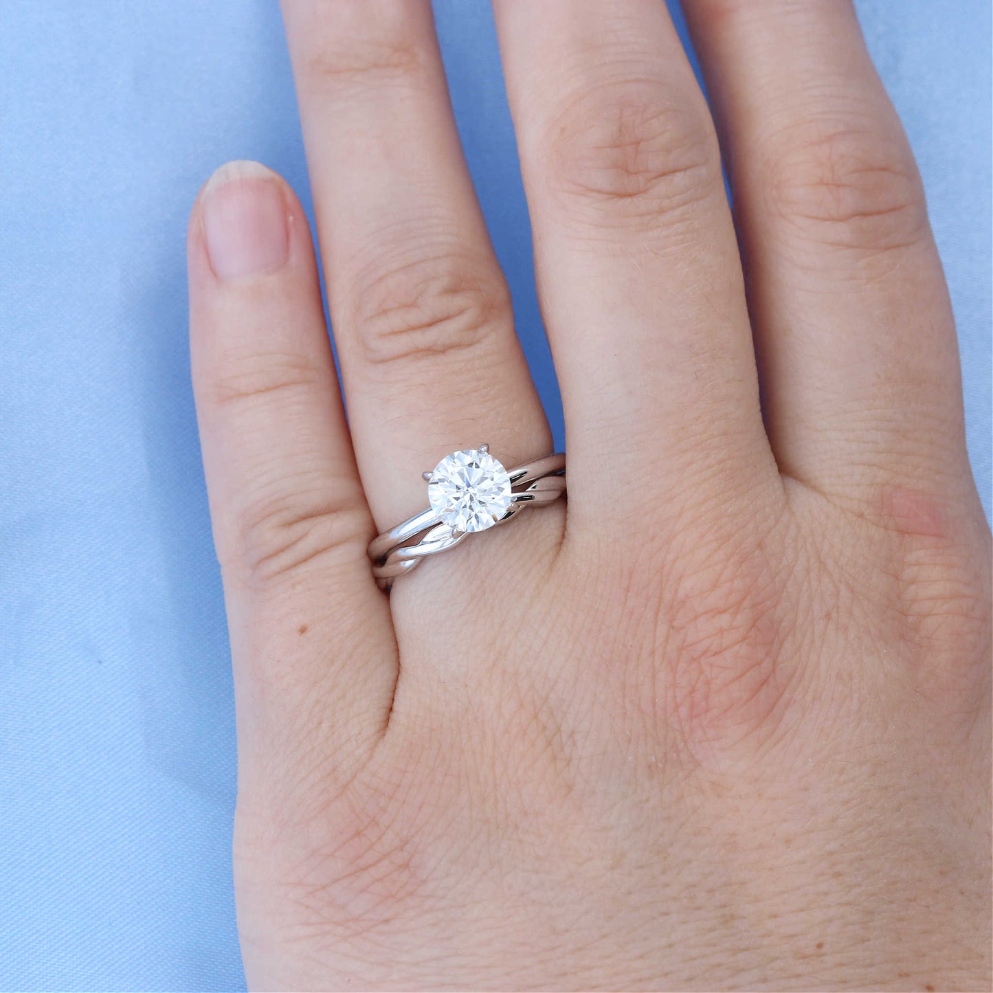 White Gold Twisted Band