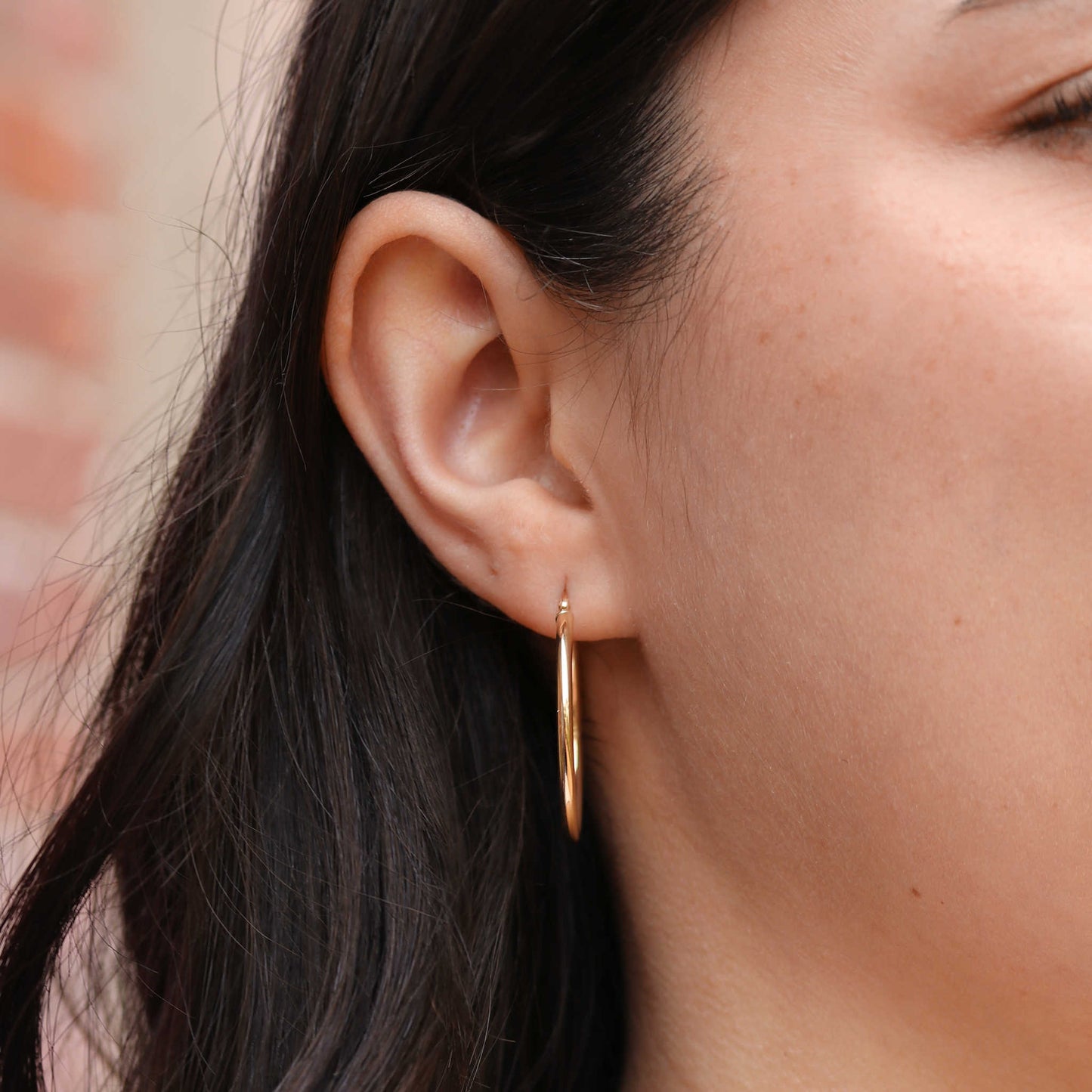 10 Karat Yellow Gold 30 mm Hoop Earrings